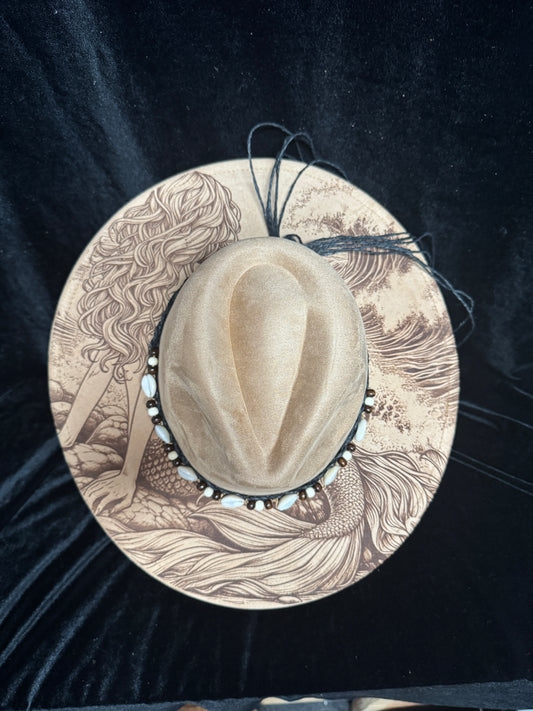 Mermaid hat.  A laser engraved masterpiece invoking beach days!
